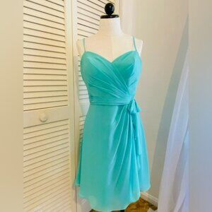 Alexia Designs Seafoam Green Spaghetti Strap Knee-Length Formal Dress Size 12